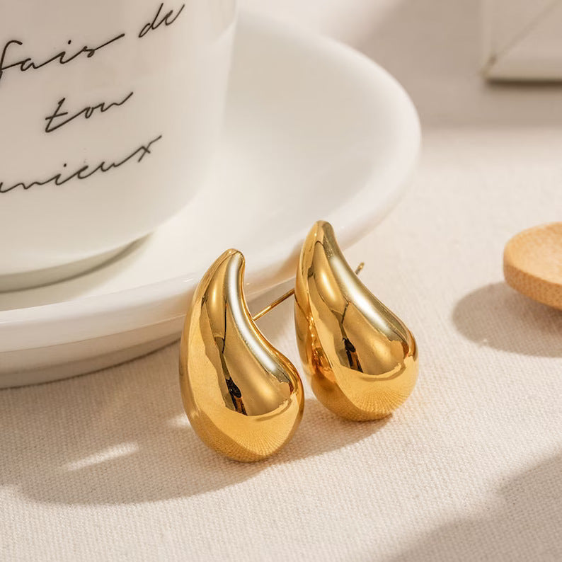 One pair Drop Earrings Set for Women Chunky Gold Hoop Earrings