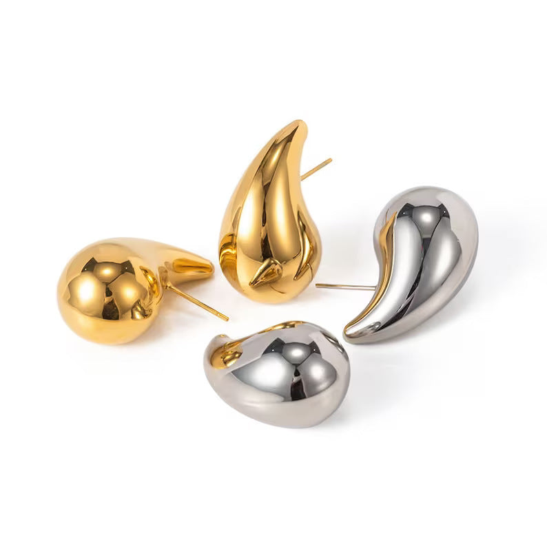 One pair Drop Earrings Set for Women Chunky Gold Hoop Earrings